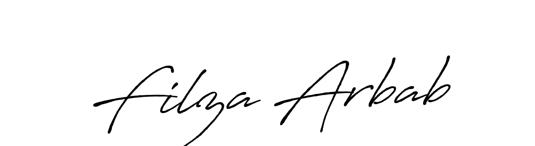 Filza Arbab stylish signature style. Best Handwritten Sign (Antro_Vectra_Bolder) for my name. Handwritten Signature Collection Ideas for my name Filza Arbab. Filza Arbab signature style 7 images and pictures png
