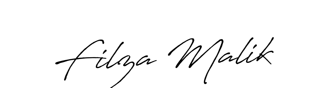 How to make Filza Malik name signature. Use Antro_Vectra_Bolder style for creating short signs online. This is the latest handwritten sign. Filza Malik signature style 7 images and pictures png