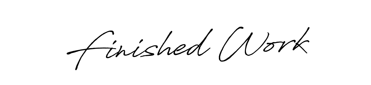 Finished Work stylish signature style. Best Handwritten Sign (Antro_Vectra_Bolder) for my name. Handwritten Signature Collection Ideas for my name Finished Work. Finished Work signature style 7 images and pictures png