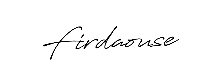 if you are searching for the best signature style for your name Firdaouse. so please give up your signature search. here we have designed multiple signature styles  using Antro_Vectra_Bolder. Firdaouse signature style 7 images and pictures png