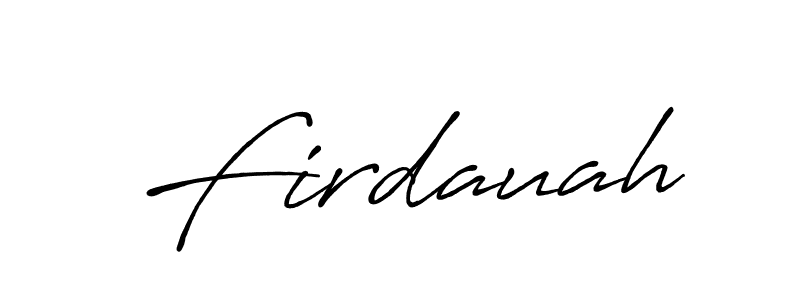 Create a beautiful signature design for name Firdauah. With this signature (Antro_Vectra_Bolder) fonts, you can make a handwritten signature for free. Firdauah signature style 7 images and pictures png