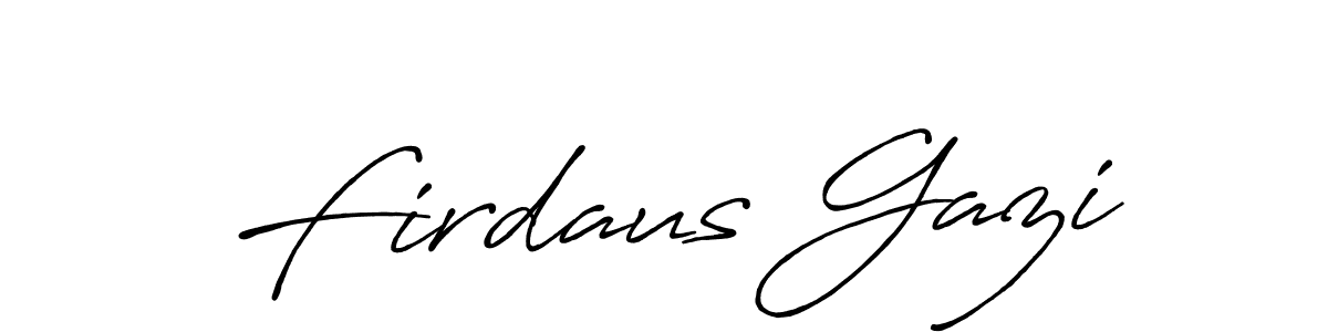 Design your own signature with our free online signature maker. With this signature software, you can create a handwritten (Antro_Vectra_Bolder) signature for name Firdaus Gazi. Firdaus Gazi signature style 7 images and pictures png