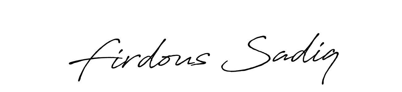 Also we have Firdous Sadiq name is the best signature style. Create professional handwritten signature collection using Antro_Vectra_Bolder autograph style. Firdous Sadiq signature style 7 images and pictures png