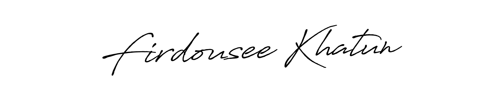 How to make Firdousee Khatun signature? Antro_Vectra_Bolder is a professional autograph style. Create handwritten signature for Firdousee Khatun name. Firdousee Khatun signature style 7 images and pictures png