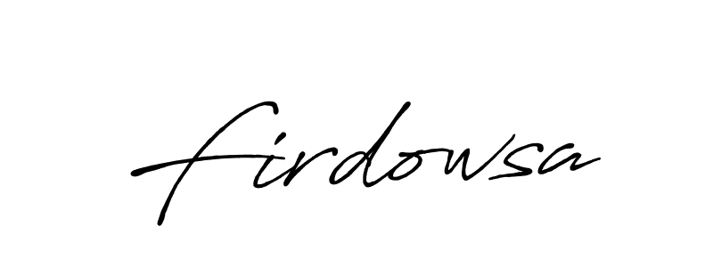 Design your own signature with our free online signature maker. With this signature software, you can create a handwritten (Antro_Vectra_Bolder) signature for name Firdowsa. Firdowsa signature style 7 images and pictures png