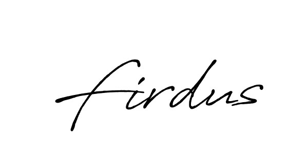 Create a beautiful signature design for name Firdus. With this signature (Antro_Vectra_Bolder) fonts, you can make a handwritten signature for free. Firdus signature style 7 images and pictures png