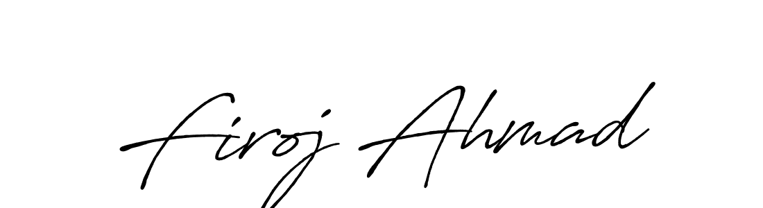How to make Firoj Ahmad name signature. Use Antro_Vectra_Bolder style for creating short signs online. This is the latest handwritten sign. Firoj Ahmad signature style 7 images and pictures png
