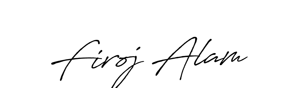 Design your own signature with our free online signature maker. With this signature software, you can create a handwritten (Antro_Vectra_Bolder) signature for name Firoj Alam. Firoj Alam signature style 7 images and pictures png