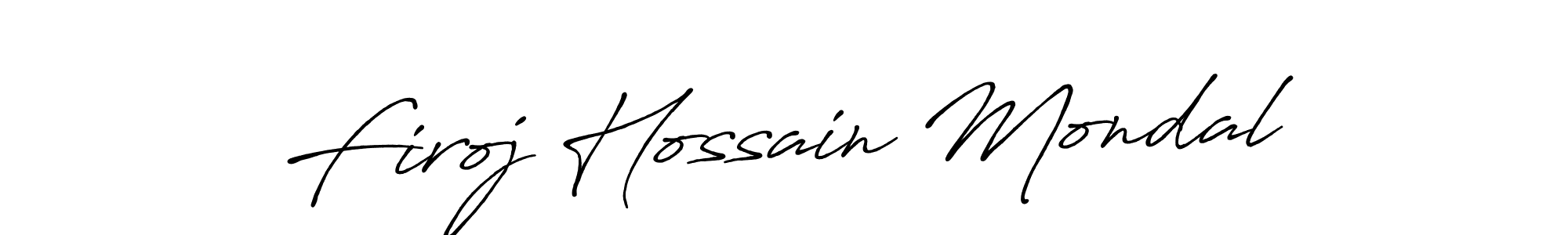 How to make Firoj Hossain Mondal name signature. Use Antro_Vectra_Bolder style for creating short signs online. This is the latest handwritten sign. Firoj Hossain Mondal signature style 7 images and pictures png