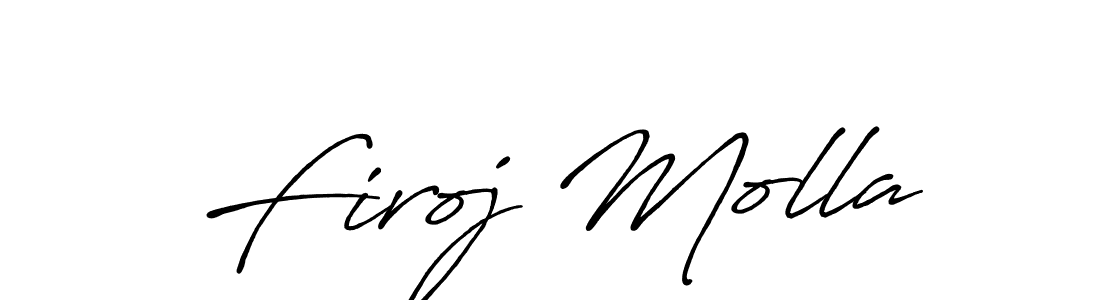Create a beautiful signature design for name Firoj Molla. With this signature (Antro_Vectra_Bolder) fonts, you can make a handwritten signature for free. Firoj Molla signature style 7 images and pictures png