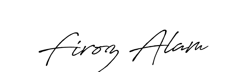 Make a beautiful signature design for name Firoz Alam. With this signature (Antro_Vectra_Bolder) style, you can create a handwritten signature for free. Firoz Alam signature style 7 images and pictures png