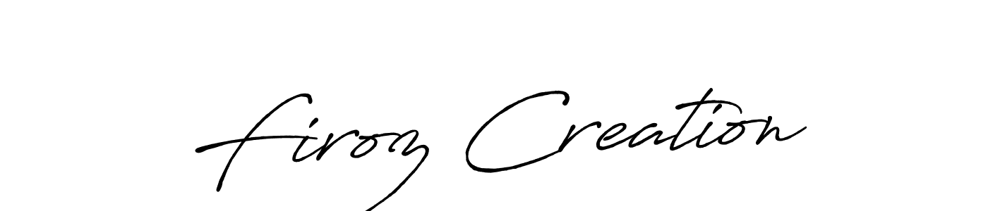 Use a signature maker to create a handwritten signature online. With this signature software, you can design (Antro_Vectra_Bolder) your own signature for name Firoz Creation. Firoz Creation signature style 7 images and pictures png