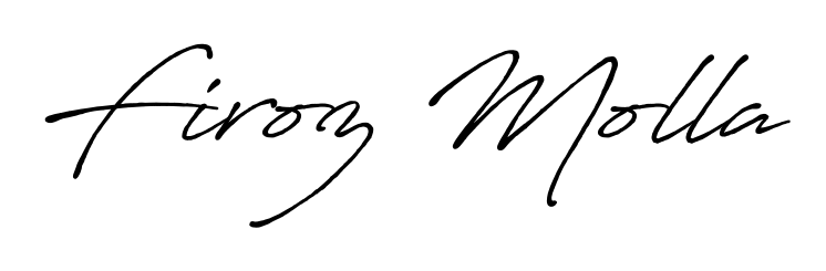 Express your personality with a custom Firoz Molla signature crafted with Antro_Vectra_Bolder typography. Free transparent PNG download available. Firoz Molla signature style 7 images and pictures png