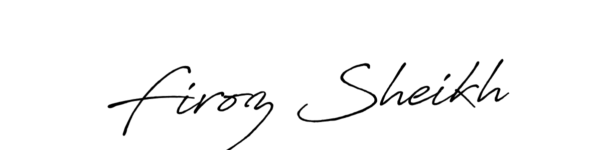 How to make Firoz Sheikh name signature. Use Antro_Vectra_Bolder style for creating short signs online. This is the latest handwritten sign. Firoz Sheikh signature style 7 images and pictures png