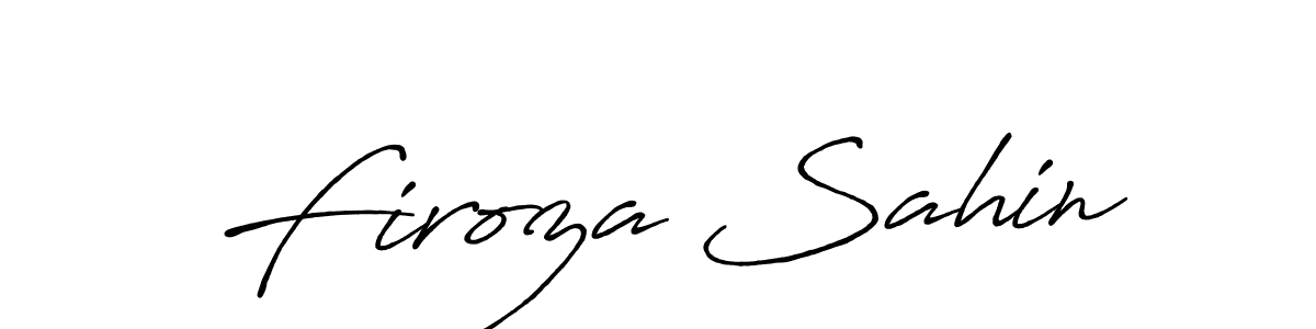 Make a beautiful signature design for name Firoza Sahin. With this signature (Antro_Vectra_Bolder) style, you can create a handwritten signature for free. Firoza Sahin signature style 7 images and pictures png