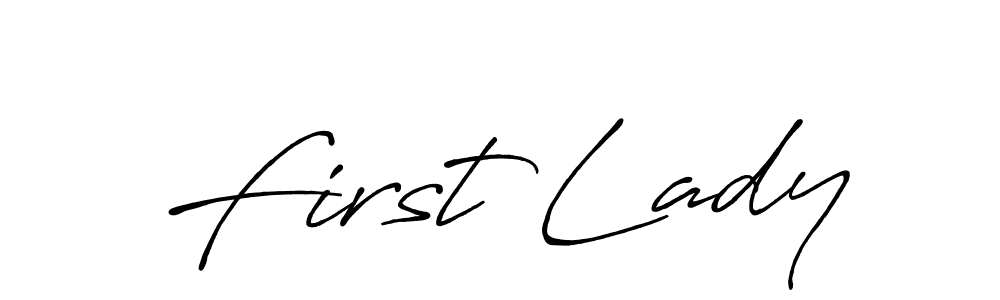 Use a signature maker to create a handwritten signature online. With this signature software, you can design (Antro_Vectra_Bolder) your own signature for name First Lady. First Lady signature style 7 images and pictures png