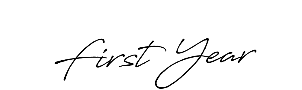 Design your own signature with our free online signature maker. With this signature software, you can create a handwritten (Antro_Vectra_Bolder) signature for name First Year. First Year signature style 7 images and pictures png