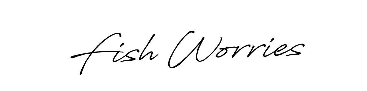 Make a beautiful signature design for name Fish Worries. With this signature (Antro_Vectra_Bolder) style, you can create a handwritten signature for free. Fish Worries signature style 7 images and pictures png