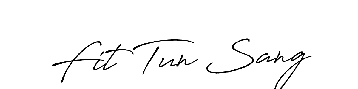 Similarly Antro_Vectra_Bolder is the best handwritten signature design. Signature creator online .You can use it as an online autograph creator for name Fit Tun Sang. Fit Tun Sang signature style 7 images and pictures png