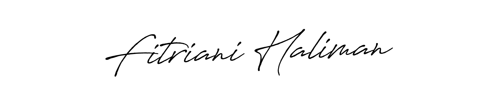 Antro_Vectra_Bolder is a professional signature style that is perfect for those who want to add a touch of class to their signature. It is also a great choice for those who want to make their signature more unique. Get Fitriani Haliman name to fancy signature for free. Fitriani Haliman signature style 7 images and pictures png