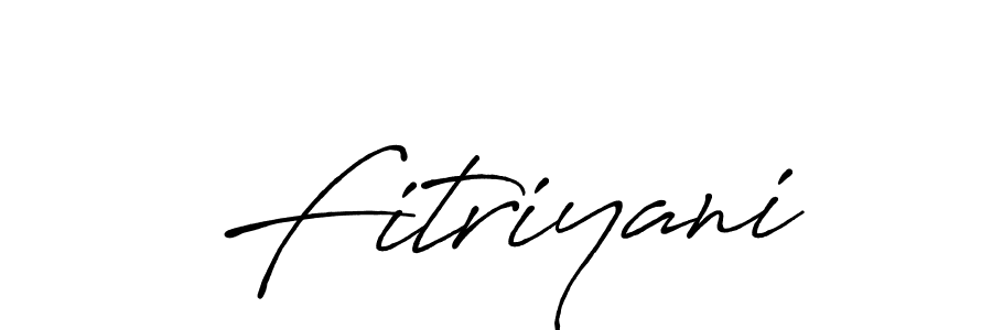 Create a beautiful signature design for name Fitriyani. With this signature (Antro_Vectra_Bolder) fonts, you can make a handwritten signature for free. Fitriyani signature style 7 images and pictures png