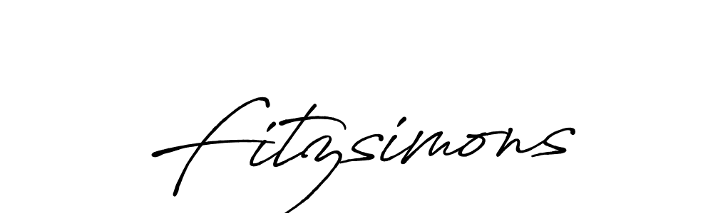 Make a beautiful signature design for name Fitzsimons. With this signature (Antro_Vectra_Bolder) style, you can create a handwritten signature for free. Fitzsimons signature style 7 images and pictures png