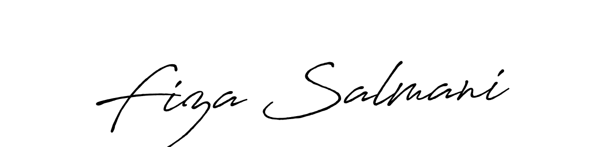Make a beautiful signature design for name Fiza Salmani. With this signature (Antro_Vectra_Bolder) style, you can create a handwritten signature for free. Fiza Salmani signature style 7 images and pictures png