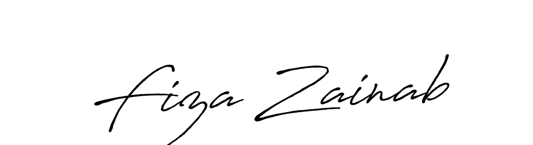 How to make Fiza Zainab name signature. Use Antro_Vectra_Bolder style for creating short signs online. This is the latest handwritten sign. Fiza Zainab signature style 7 images and pictures png