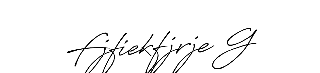 Make a beautiful signature design for name Fjfiekfjrje G. With this signature (Antro_Vectra_Bolder) style, you can create a handwritten signature for free. Fjfiekfjrje G signature style 7 images and pictures png