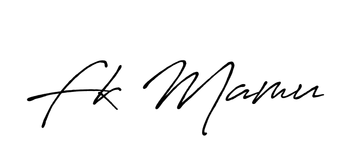 Make a beautiful signature design for name Fk Mamu. With this signature (Antro_Vectra_Bolder) style, you can create a handwritten signature for free. Fk Mamu signature style 7 images and pictures png