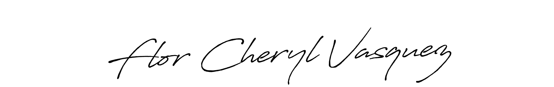 Design your own signature with our free online signature maker. With this signature software, you can create a handwritten (Antro_Vectra_Bolder) signature for name Flor Cheryl Vasquez. Flor Cheryl Vasquez signature style 7 images and pictures png