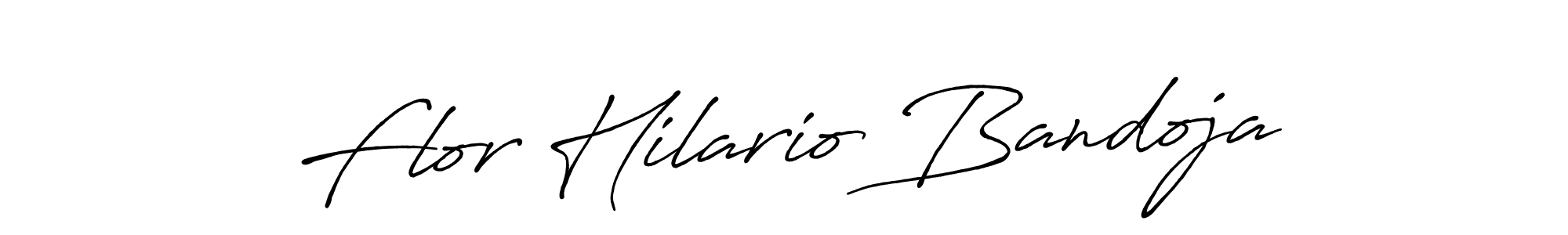 How to make Flor Hilario Bandoja name signature. Use Antro_Vectra_Bolder style for creating short signs online. This is the latest handwritten sign. Flor Hilario Bandoja signature style 7 images and pictures png