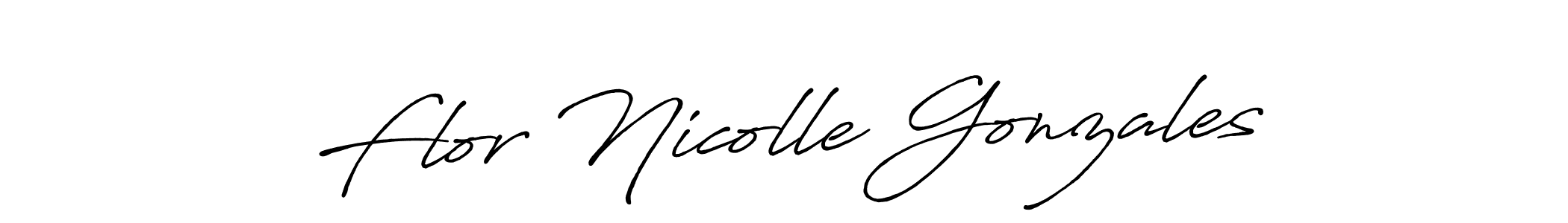 Make a beautiful signature design for name Flor Nicolle Gonzales. With this signature (Antro_Vectra_Bolder) style, you can create a handwritten signature for free. Flor Nicolle Gonzales signature style 7 images and pictures png