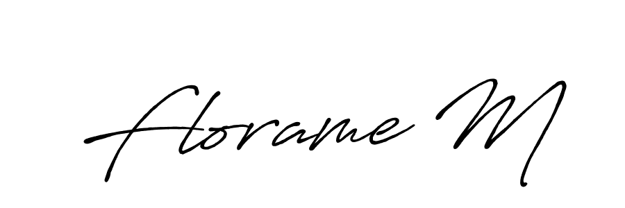 Make a beautiful signature design for name Florame M. With this signature (Antro_Vectra_Bolder) style, you can create a handwritten signature for free. Florame M signature style 7 images and pictures png