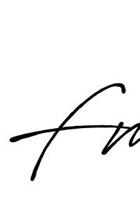 How to make Fm signature? Antro_Vectra_Bolder is a professional autograph style. Create handwritten signature for Fm name. Fm signature style 7 images and pictures png