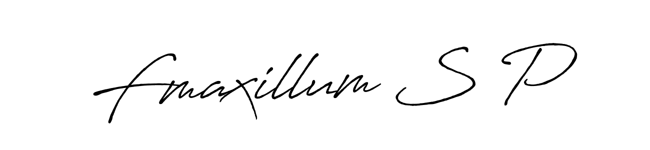 Create a beautiful signature design for name Fmaxillum S P. With this signature (Antro_Vectra_Bolder) fonts, you can make a handwritten signature for free. Fmaxillum S P signature style 7 images and pictures png