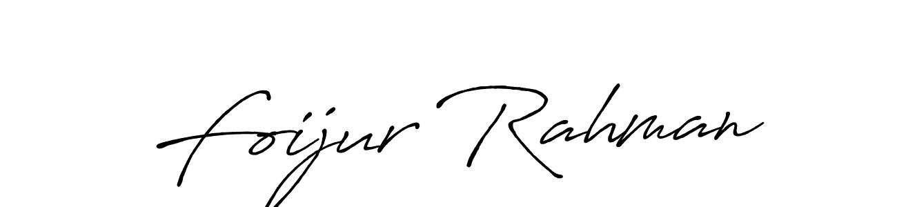 Create a beautiful signature design for name Foijur Rahman. With this signature (Antro_Vectra_Bolder) fonts, you can make a handwritten signature for free. Foijur Rahman signature style 7 images and pictures png