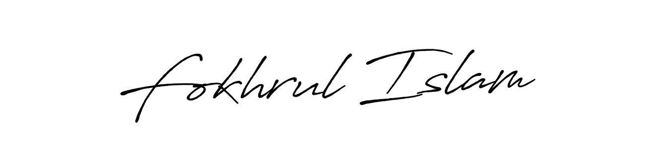 Fokhrul Islam stylish signature style. Best Handwritten Sign (Antro_Vectra_Bolder) for my name. Handwritten Signature Collection Ideas for my name Fokhrul Islam. Fokhrul Islam signature style 7 images and pictures png