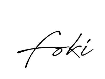 How to make Foki name signature. Use Antro_Vectra_Bolder style for creating short signs online. This is the latest handwritten sign. Foki signature style 7 images and pictures png