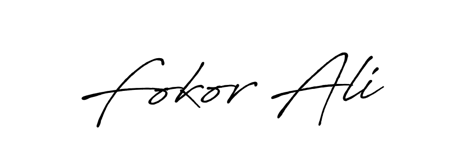 Create a beautiful signature design for name Fokor Ali. With this signature (Antro_Vectra_Bolder) fonts, you can make a handwritten signature for free. Fokor Ali signature style 7 images and pictures png