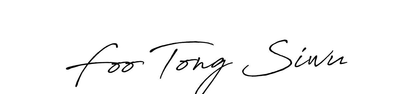 Create a beautiful signature design for name Foo Tong Siwu. With this signature (Antro_Vectra_Bolder) fonts, you can make a handwritten signature for free. Foo Tong Siwu signature style 7 images and pictures png