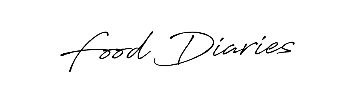 Similarly Antro_Vectra_Bolder is the best handwritten signature design. Signature creator online .You can use it as an online autograph creator for name Food Diaries. Food Diaries signature style 7 images and pictures png