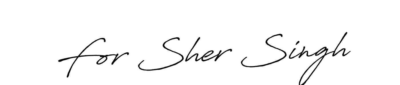 Make a beautiful signature design for name For Sher Singh. With this signature (Antro_Vectra_Bolder) style, you can create a handwritten signature for free. For Sher Singh signature style 7 images and pictures png