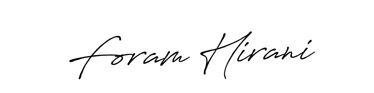 Also we have Foram Hirani name is the best signature style. Create professional handwritten signature collection using Antro_Vectra_Bolder autograph style. Foram Hirani signature style 7 images and pictures png