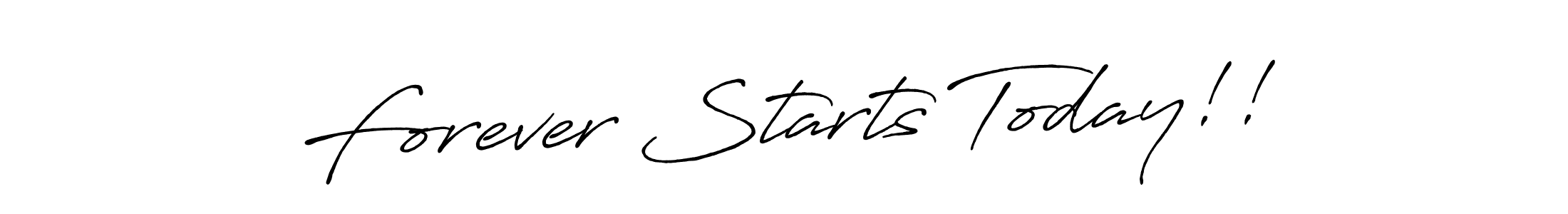 How to make Forever Starts Today!! signature? Antro_Vectra_Bolder is a professional autograph style. Create handwritten signature for Forever Starts Today!! name. Forever Starts Today!! signature style 7 images and pictures png