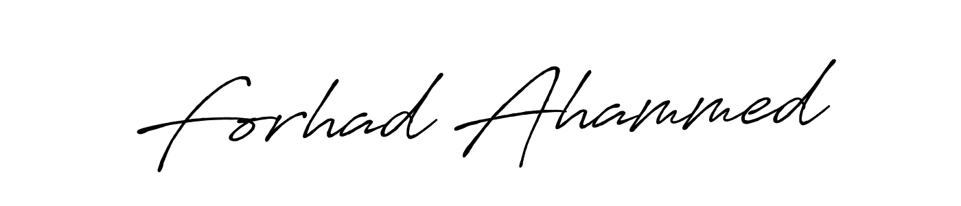 Forhad Ahammed stylish signature style. Best Handwritten Sign (Antro_Vectra_Bolder) for my name. Handwritten Signature Collection Ideas for my name Forhad Ahammed. Forhad Ahammed signature style 7 images and pictures png