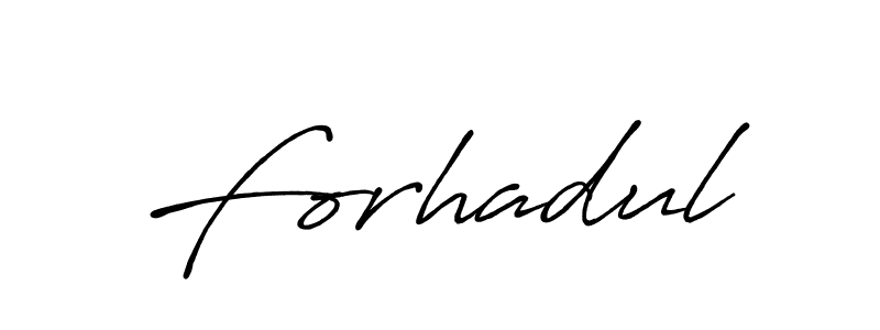 Use a signature maker to create a handwritten signature online. With this signature software, you can design (Antro_Vectra_Bolder) your own signature for name Forhadul. Forhadul signature style 7 images and pictures png