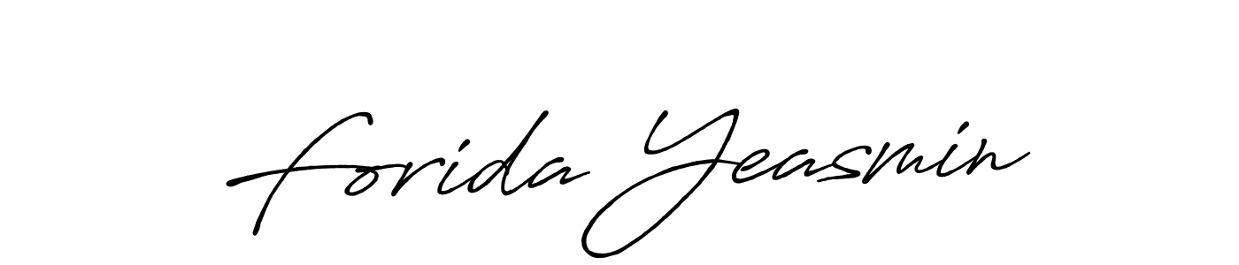 Create a beautiful signature design for name Forida Yeasmin. With this signature (Antro_Vectra_Bolder) fonts, you can make a handwritten signature for free. Forida Yeasmin signature style 7 images and pictures png