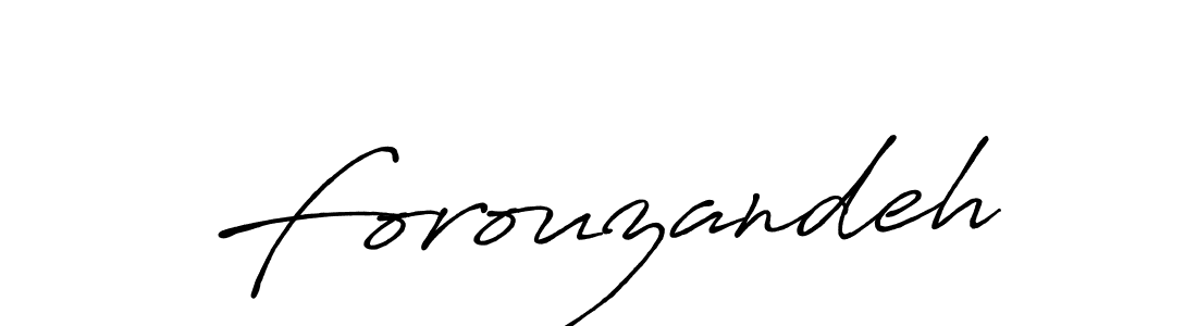 Make a beautiful signature design for name Forouzandeh. With this signature (Antro_Vectra_Bolder) style, you can create a handwritten signature for free. Forouzandeh signature style 7 images and pictures png