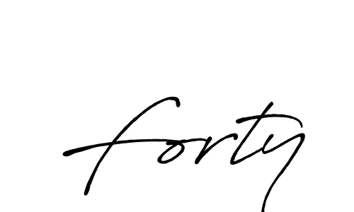 Forty stylish signature style. Best Handwritten Sign (Antro_Vectra_Bolder) for my name. Handwritten Signature Collection Ideas for my name Forty. Forty signature style 7 images and pictures png